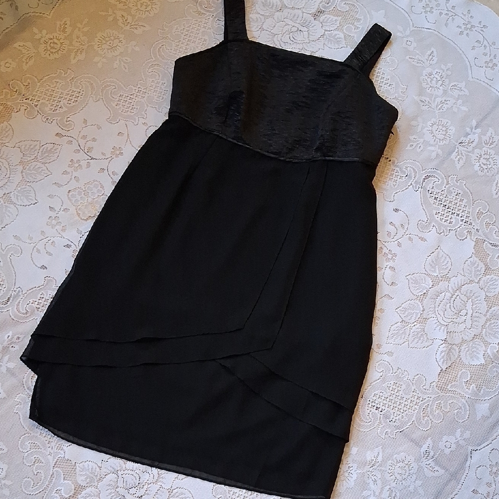 Dana Kay Elegant Formal Black Sleeveless Dress Sz 16 W